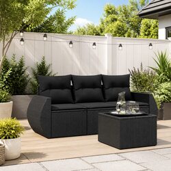 Premium 4 Piece Modular Garden Sofa Set with Cushions