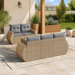 Premium 6-Piece Garden Sofa Set with Cushions and Storage