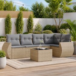 Durable 6-Piece Garden Sofa Set for Outdoor Comfort