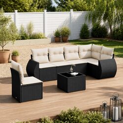 Durable 7 Piece Outdoor Garden Sofa Set with Cushions