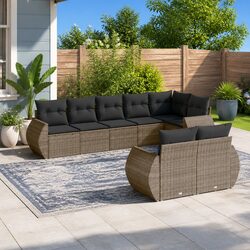 High-Quality 8 Piece Outdoor Sofa Set with Cushions