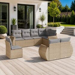 8-Piece Modular Patio Sofa Set with Storage Cushions