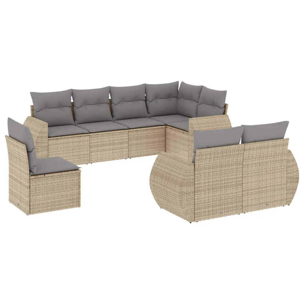 8-Piece Modular Patio Sofa Set with Storage Cushions