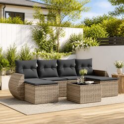 Premium 7 Piece Modular Garden Sofa Set in Grey