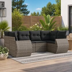 Premium 6-Piece Modular Outdoor Sofa Set in Grey