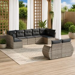 High-Quality 9 Piece Garden Sofa Set with Cushions