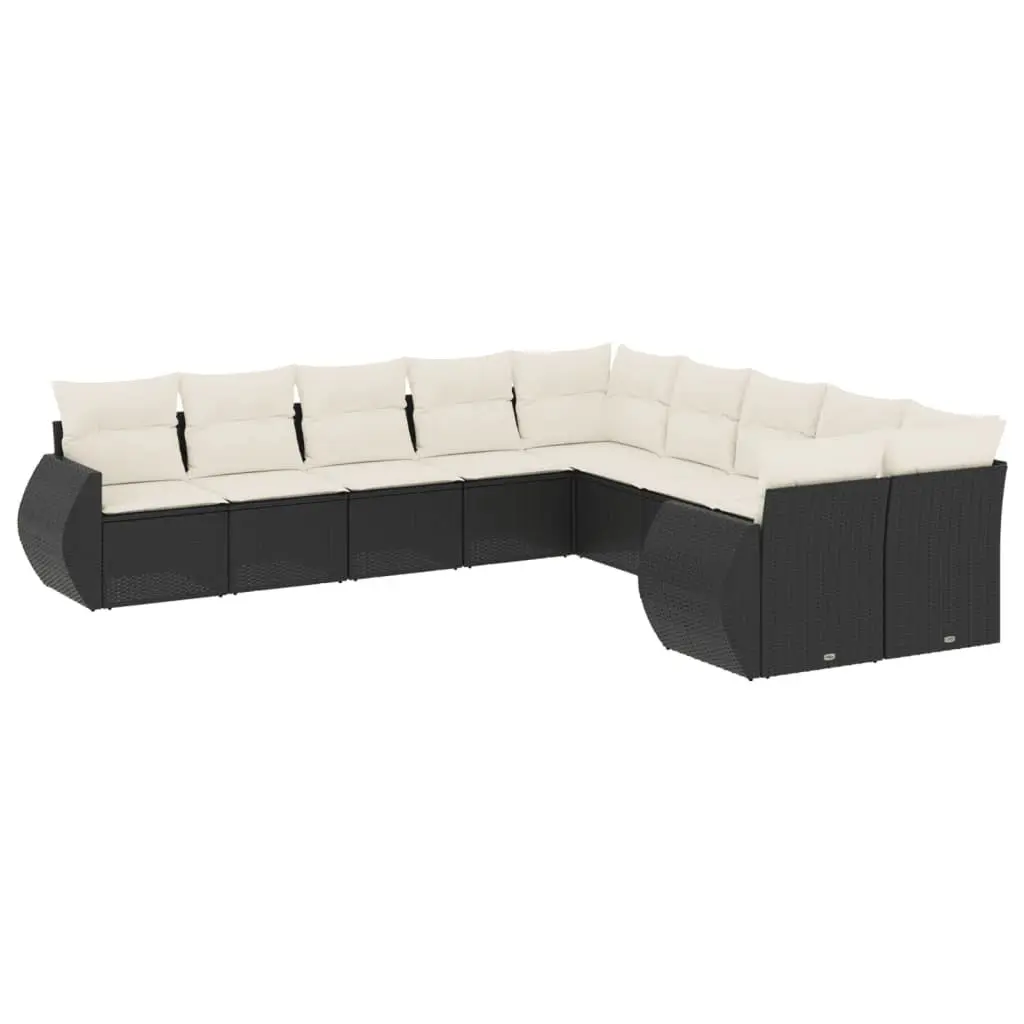 10 Piece Modular Garden Sofa Set in Black