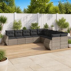 Grey Modular 11-Piece Garden Sofa Set for Outdoor Spaces
