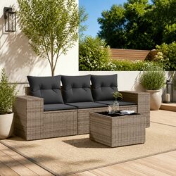 Premium 4-Piece Outdoor Sofa Set with Storage in Grey