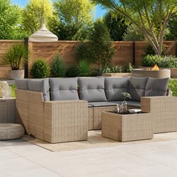 7-Piece Garden Sofa Set for Outdoor Spaces in Beige