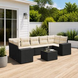 Durable 8-Piece Garden Sofa Set with Storage Compartment