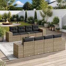 High-Quality 9-Piece Outdoor Garden Sofa Set in Grey