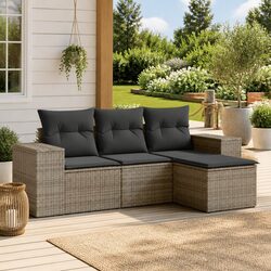 Premium 4-Piece Grey Outdoor Garden Sofa Set