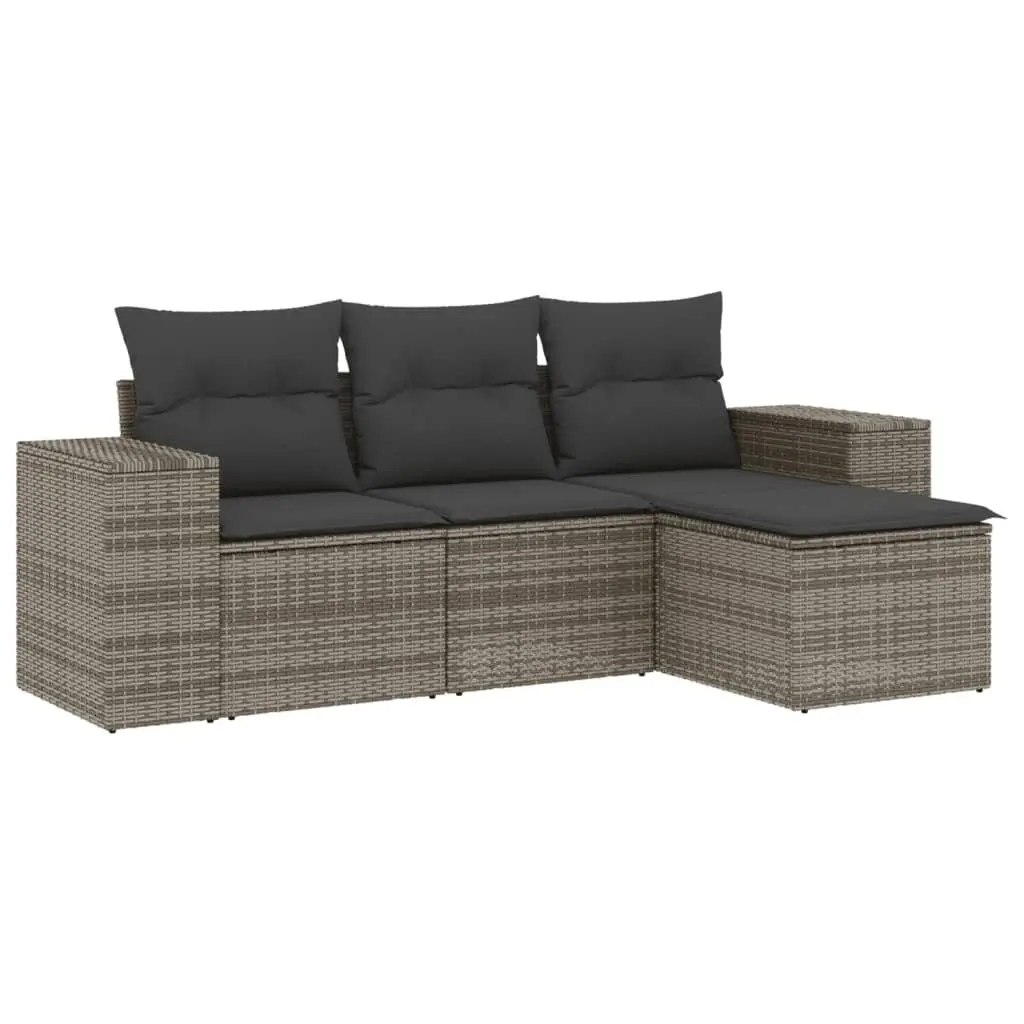 4-Piece Grey Outdoor Garden Sofa Set