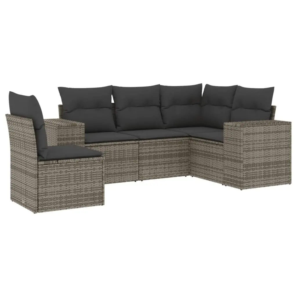 5 Piece Garden Sofa Set for Outdoors in Grey