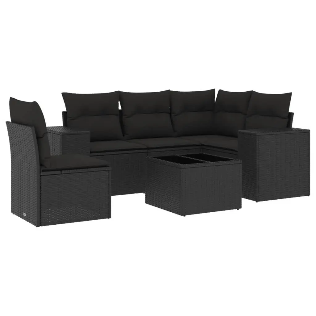 Garden Sofa Set 6 Piece Outdoor Furniture Patio Sectional with Storage and