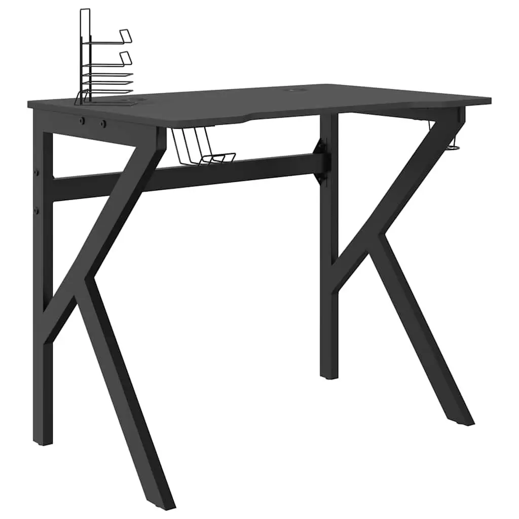 Black Gaming Desk with K Shape Legs