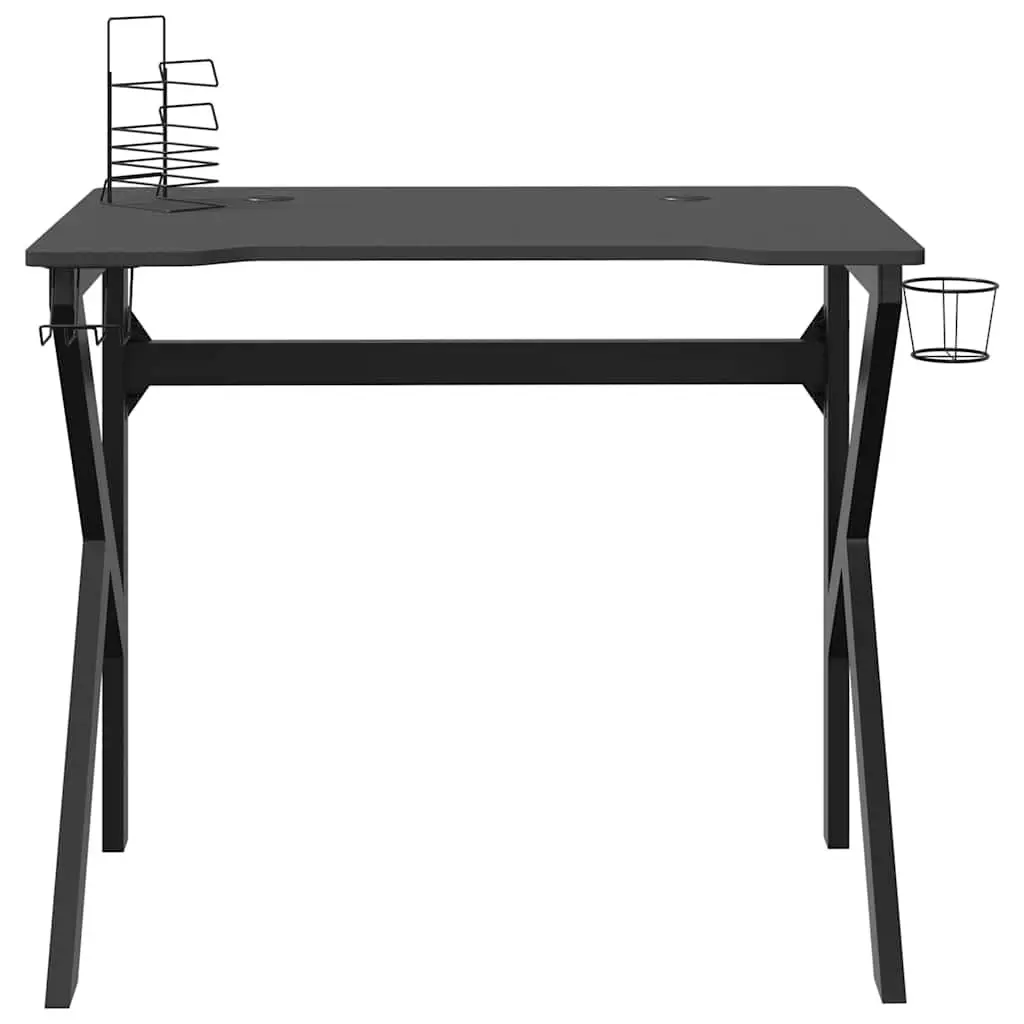 Black Gaming Desk with K Shape Legs