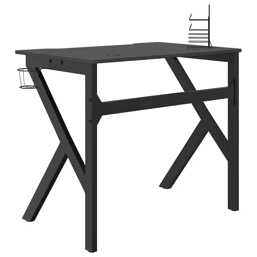 Black Gaming Desk with K Shape Legs