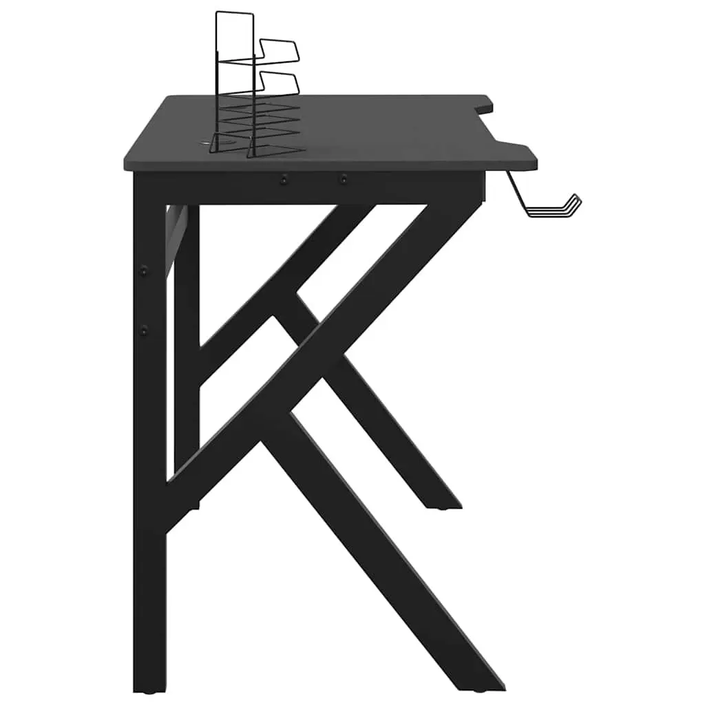 Black Gaming Desk with K Shape Legs