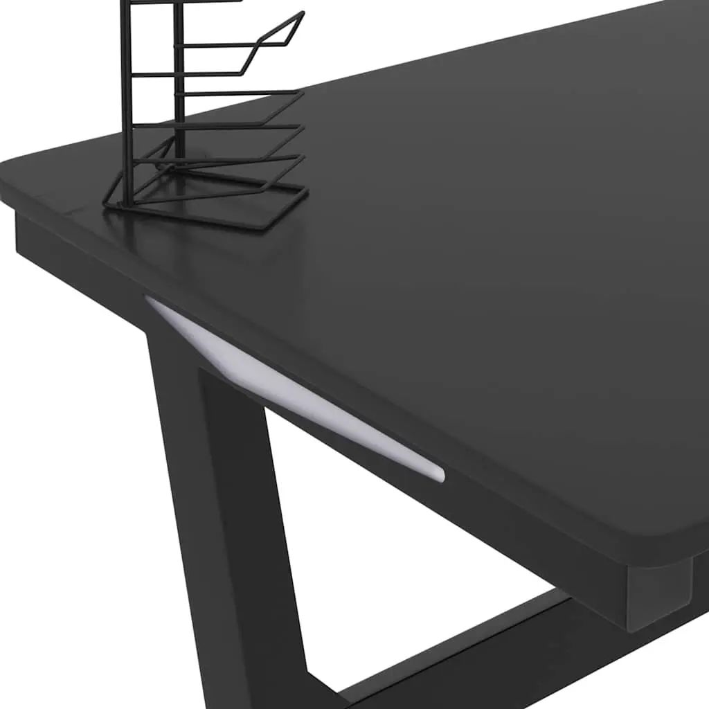 Gaming Desk Iron Z Shape 110x60x75cm Black