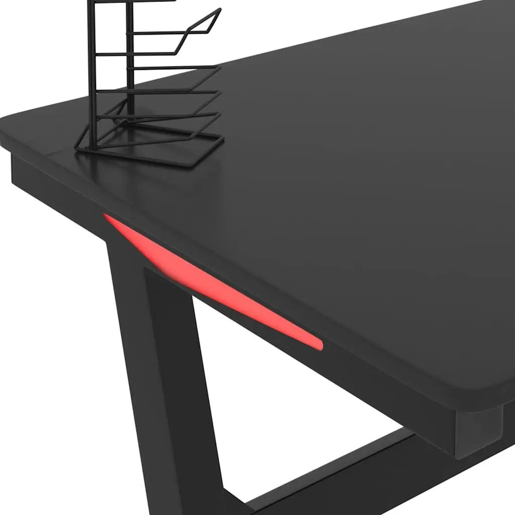 Gaming Desk Iron Z Shape 110x60x75cm Black