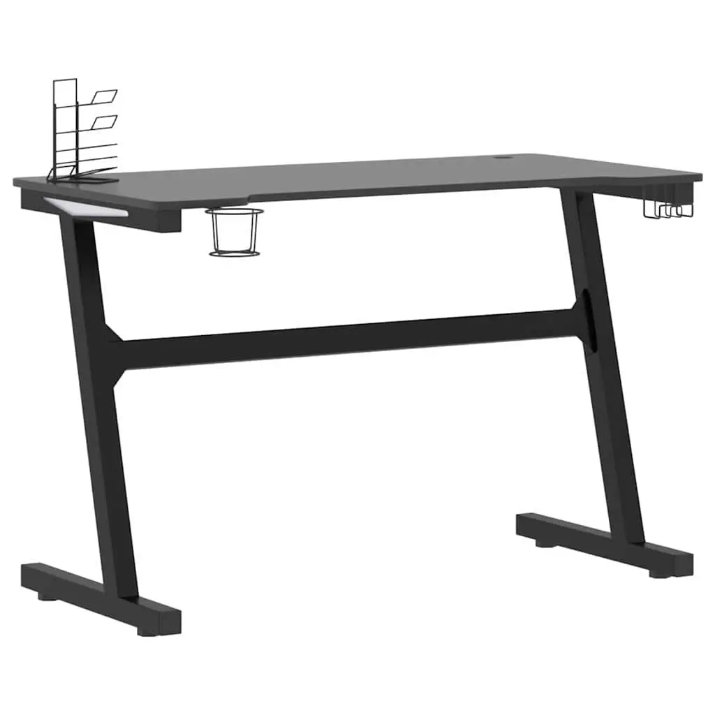 Gaming Desk Iron Z Shape 110x60x75cm Black