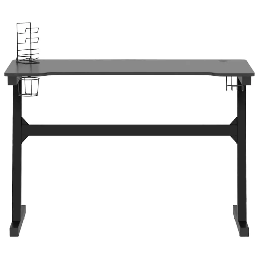 Gaming Desk Iron Z Shape 110x60x75cm Black