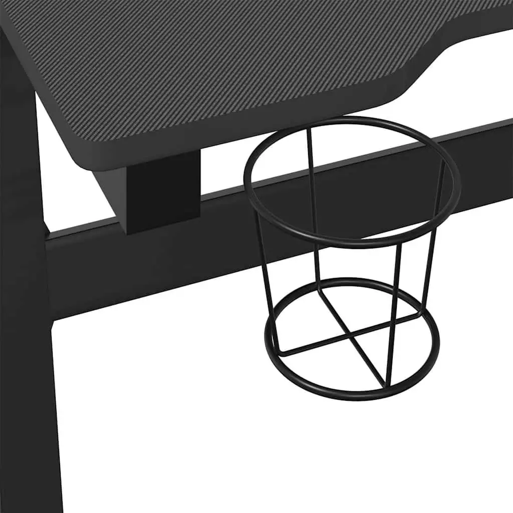 Gaming Desk Iron Z Shape 110x60x75cm Black