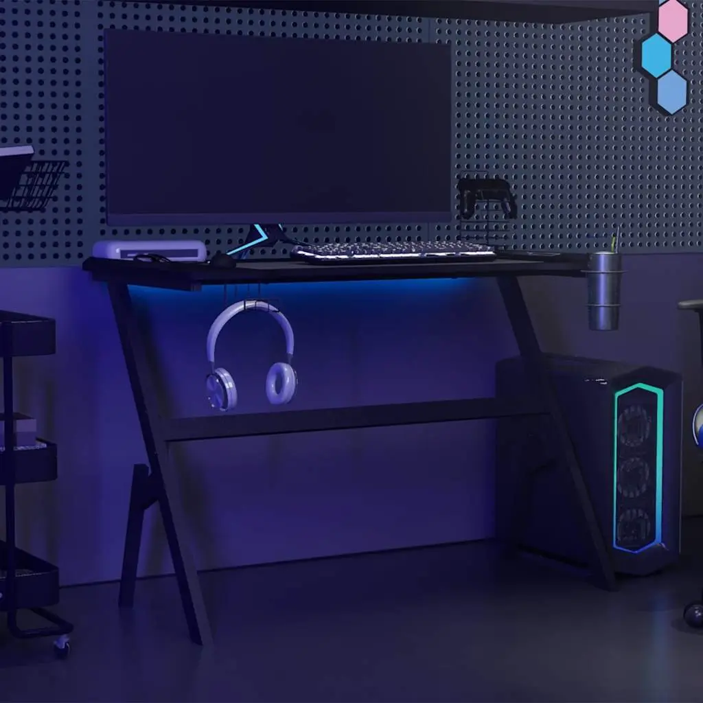 Y Shape Gaming Desk with LED RGB Lighting