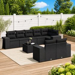 Premium 9 Piece Garden Sofa Set with Cushions and Storage