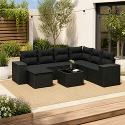 Durable 8 Piece Outdoor Garden Sofa Set with Cushions