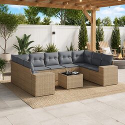 Premium 10-Piece Outdoor Patio Sofa Set in Beige