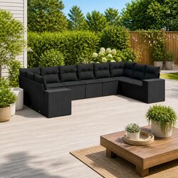 Sturdy 10 Piece Garden Sofa Set for Outdoor Relaxation