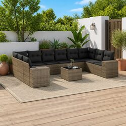 Durable 11 Piece Outdoor Garden Sofa Set in Grey