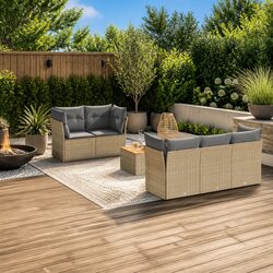 Durable 6 Piece Garden Sofa Set for Outdoor Spaces