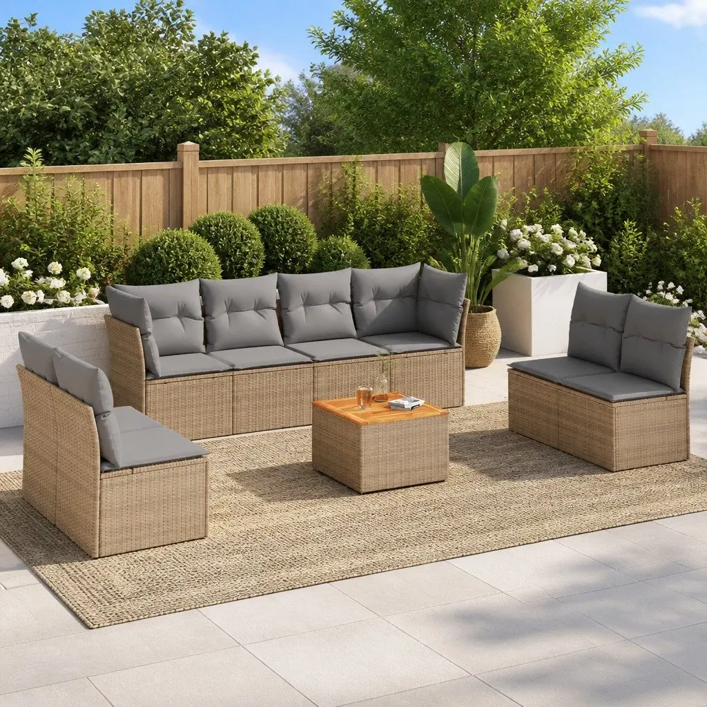 9 Piece Garden Sofa Set for Outdoors