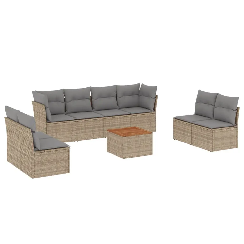 9 Piece Garden Sofa Set for Outdoors