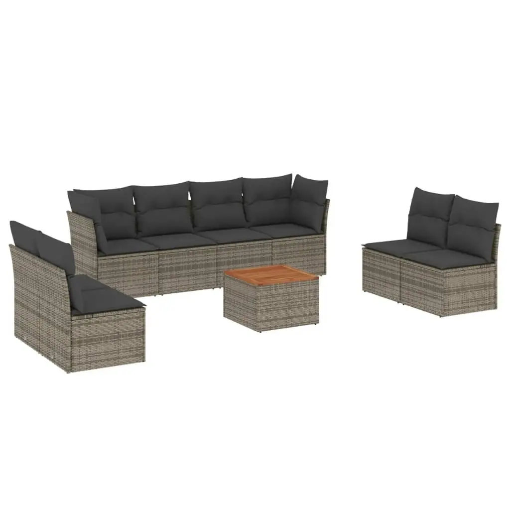 9-Piece Outdoor Garden Sofa Set in Grey