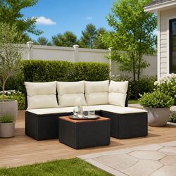 Premium 5 Piece Outdoor Sofa Set with Storage Cushions