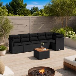 Durable 7 Piece Outdoor Sofa Set with Cushions