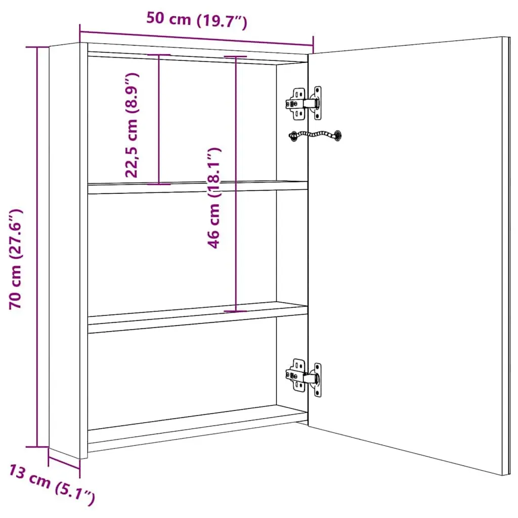 Anthracite Bathroom Vanity Mirror Cabinet with LED