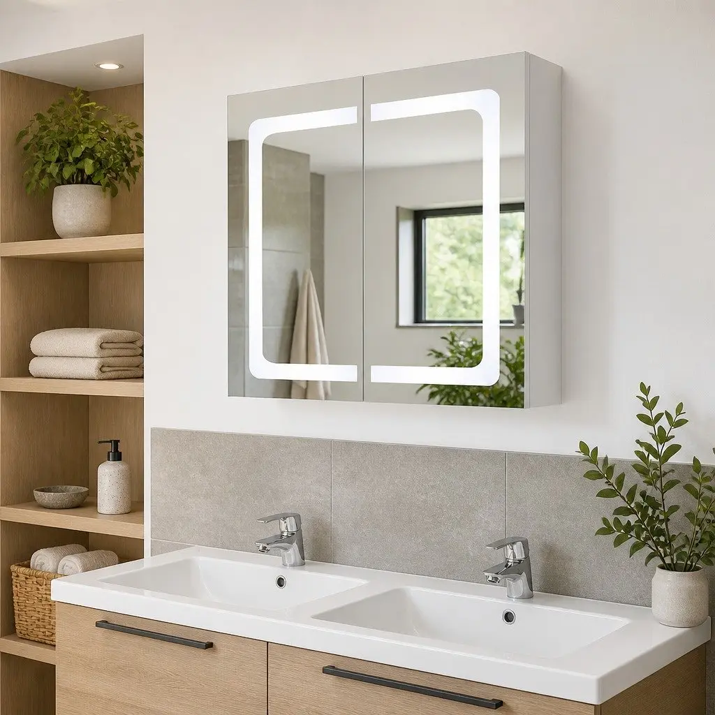 Bathroom Vanity Mirror Cabinet MDF 80x12.2x68cm Anthracite