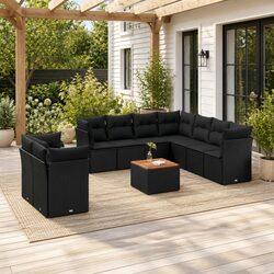 Durable 10 Piece Outdoor Garden Sofa Set with Storage
