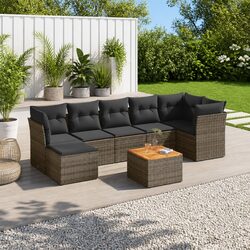 Sturdy 8-Piece Garden Sofa Set with Acacia Wood Top