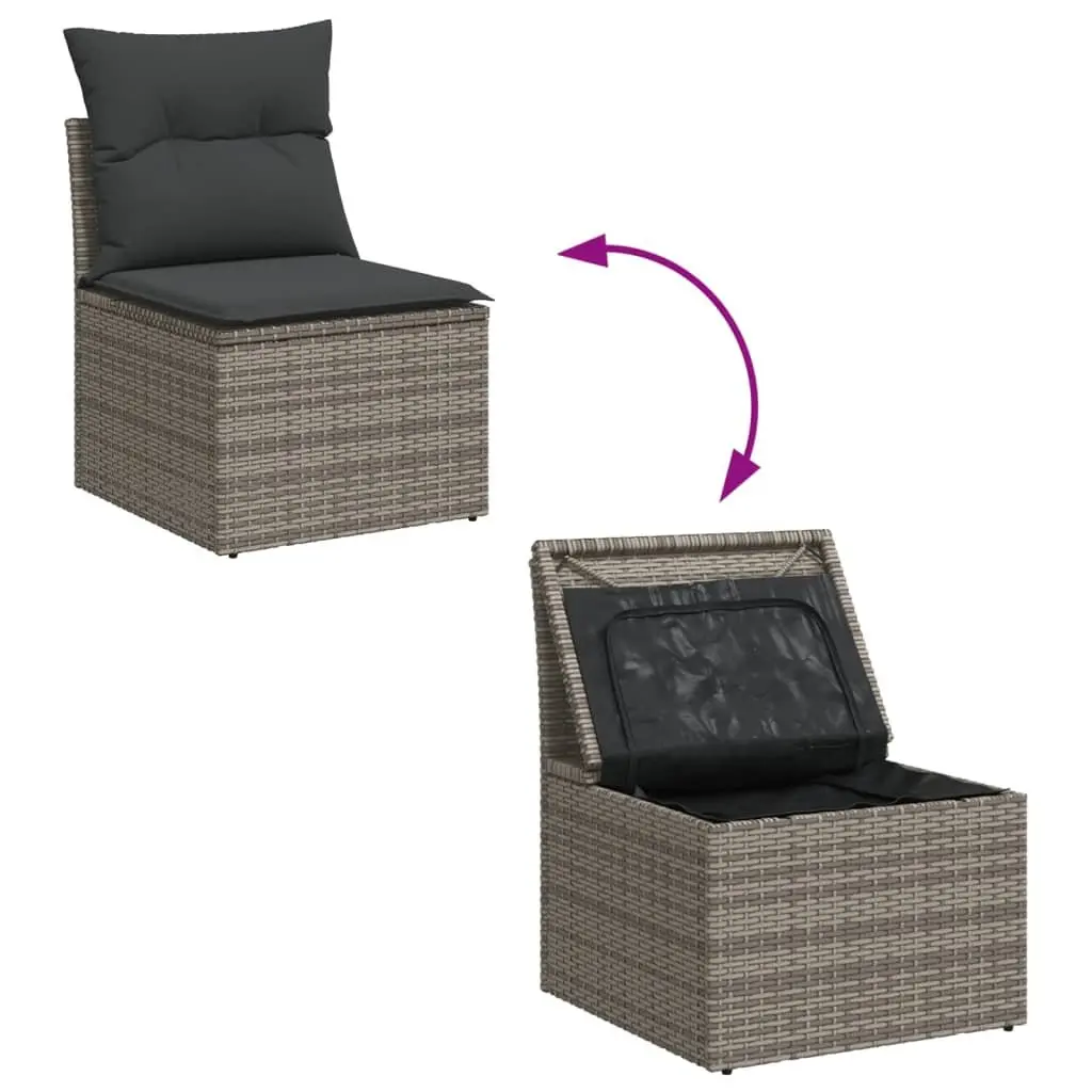 9 Piece Outdoor Garden Sofa Set in Grey