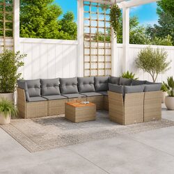 High-Quality 10 Piece Garden Sofa Set with Cushions