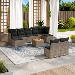 High-Quality 10 Piece Garden Sofa Set with Footstool