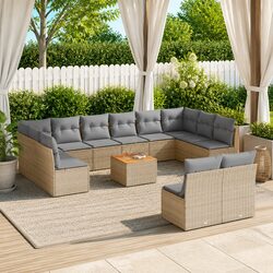Stylish 13 Piece Outdoor Garden Sofa Set in Beige