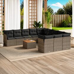 Grey Poly Rattan 12 Piece Garden Sofa Set for Outdoor Spaces